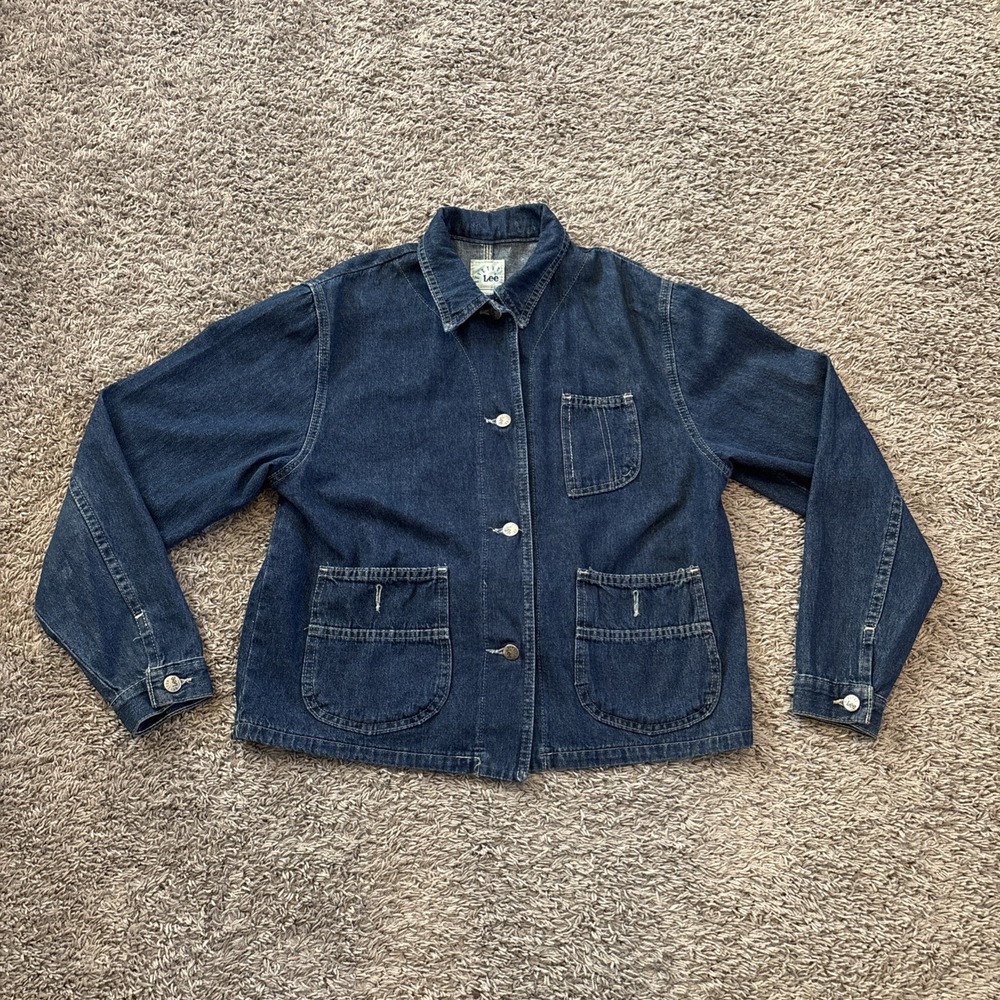 Vintage Riveted By Lee Denim Jean Jacket Size M Medium Pockets